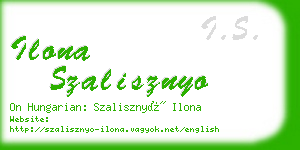 ilona szalisznyo business card